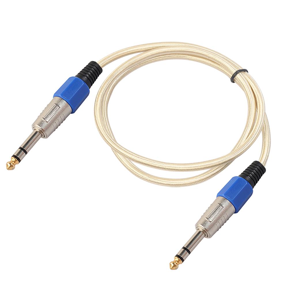 6.35mm Male to Male Stereo Audio Aux Cable 100cm