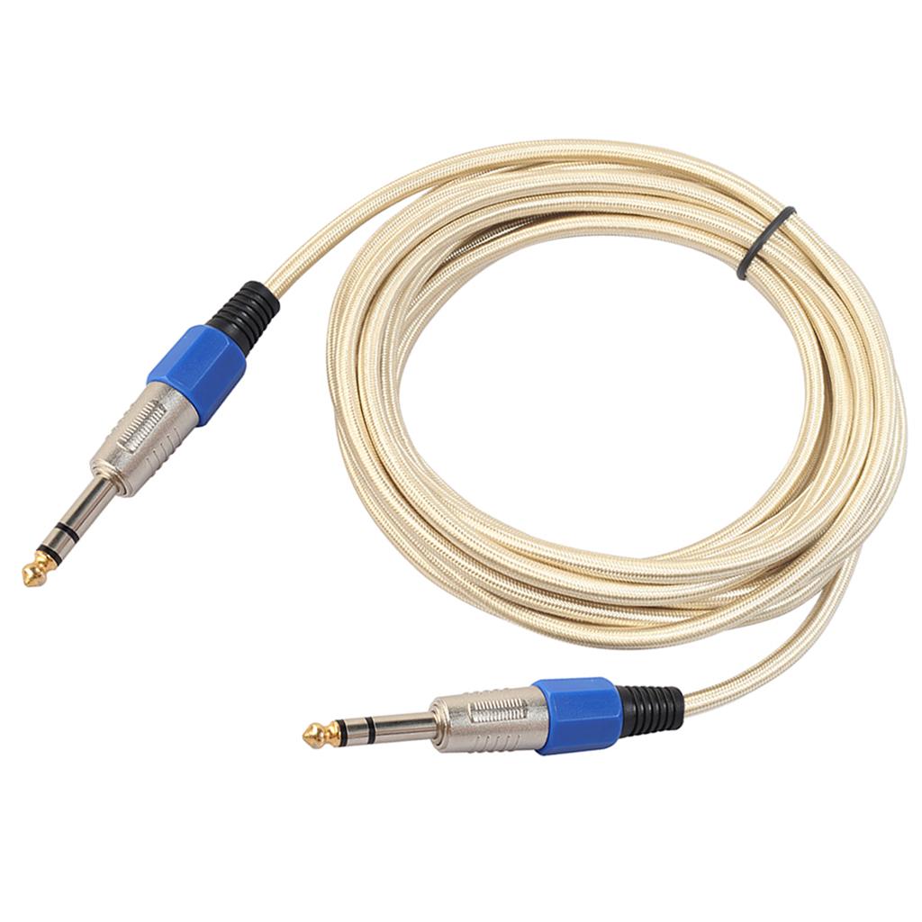 6.35mm Male to Male Stereo Audio Aux Cable 500cm