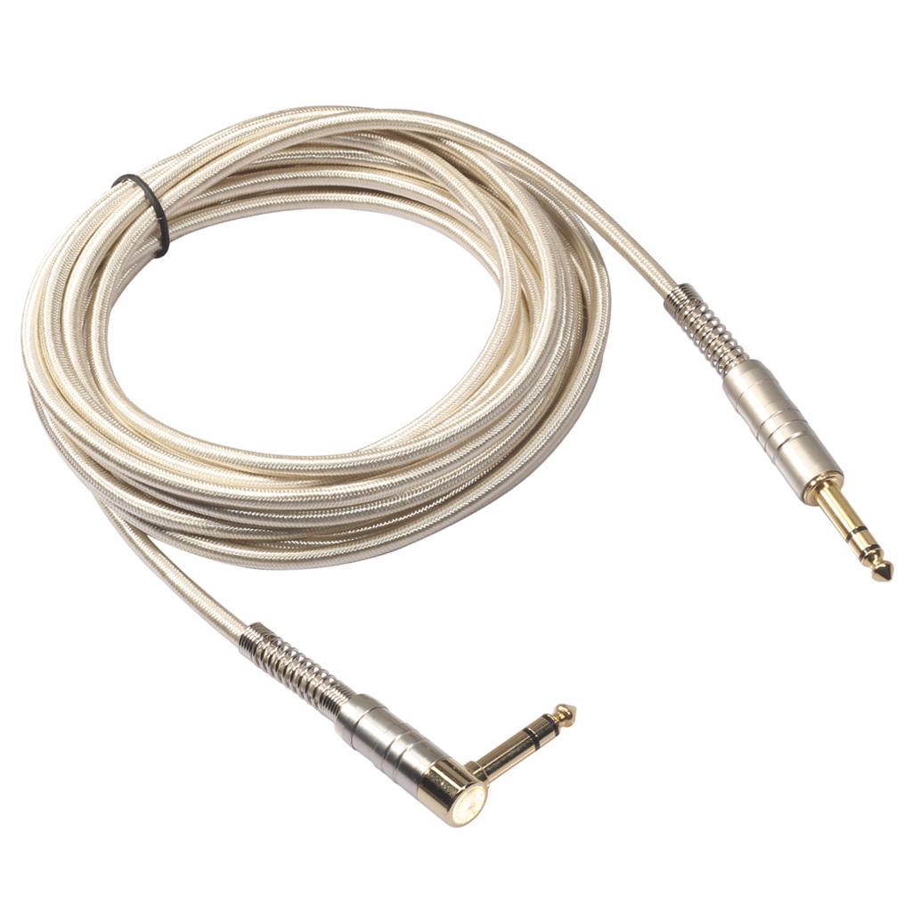 1Piece 6.35mm Male to Male Stereo Audio Aux Cable 90 degree right angle  500cm