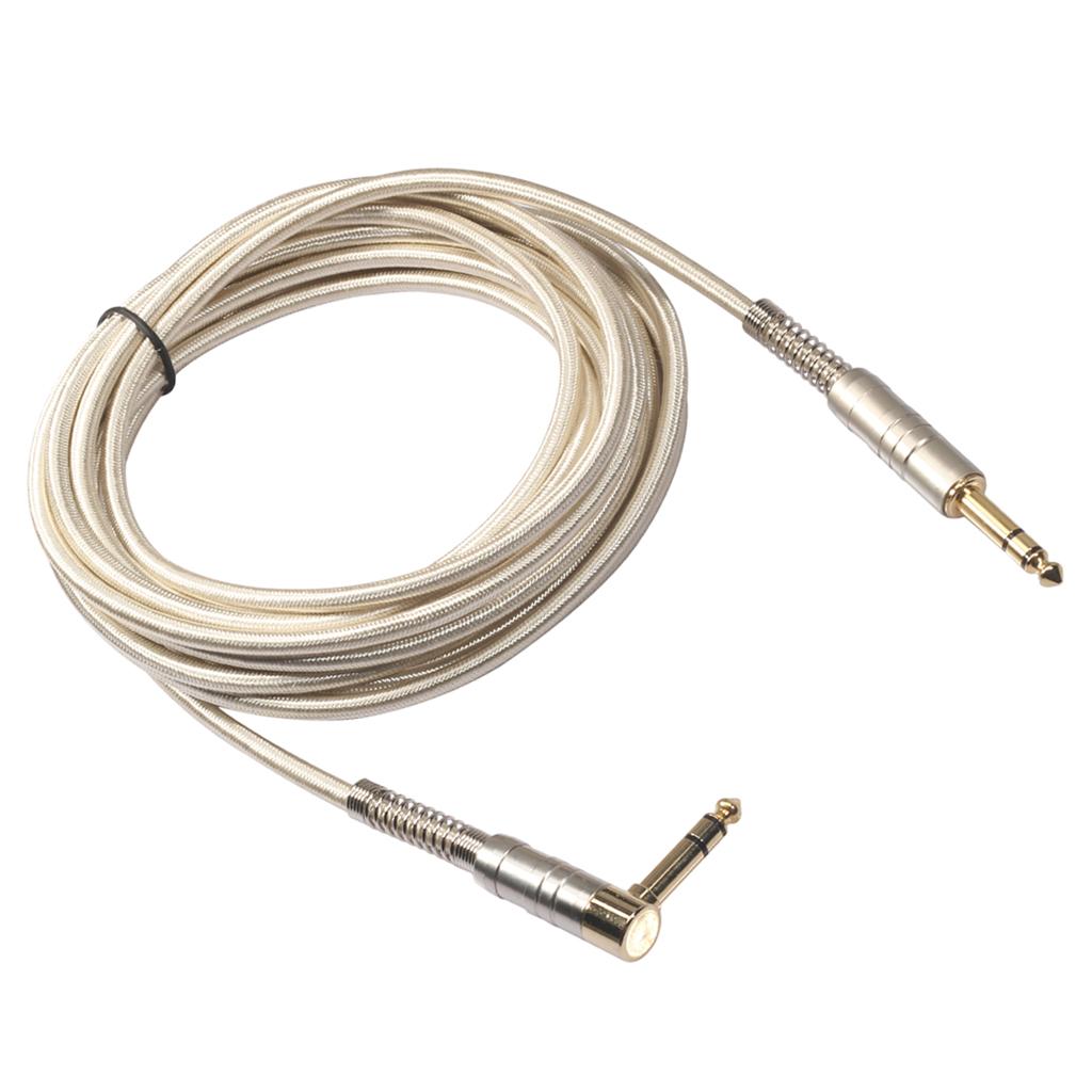 1Piece 6.35mm Male to Male Stereo Audio Aux Cable 90 degree right angle  500cm