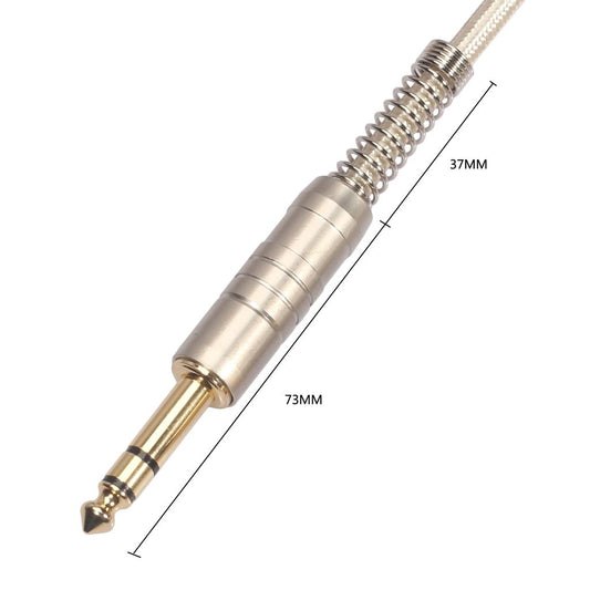 1Pc 6.35mm Male to Male Stereo Audio Aux Cable 2000cm  Golden 