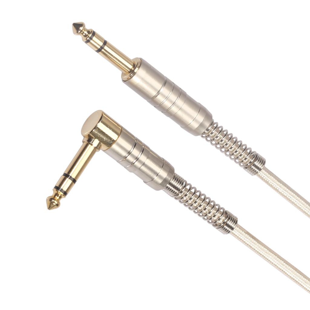 1Pc 6.35mm Male to Male Stereo Audio Aux Cable 2000cm  Golden