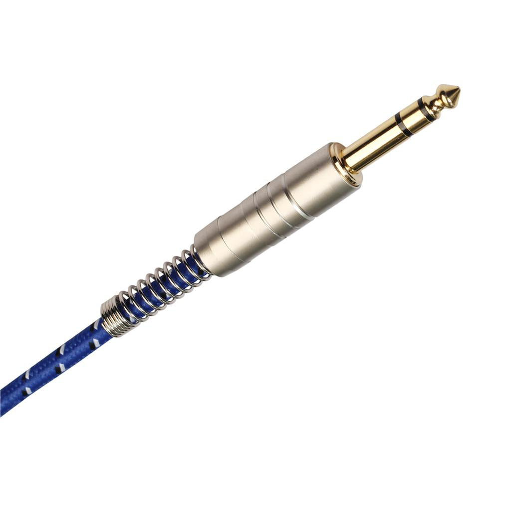 1Pc 6.35mm Male to Male Stereo Audio Aux Cable 100cm