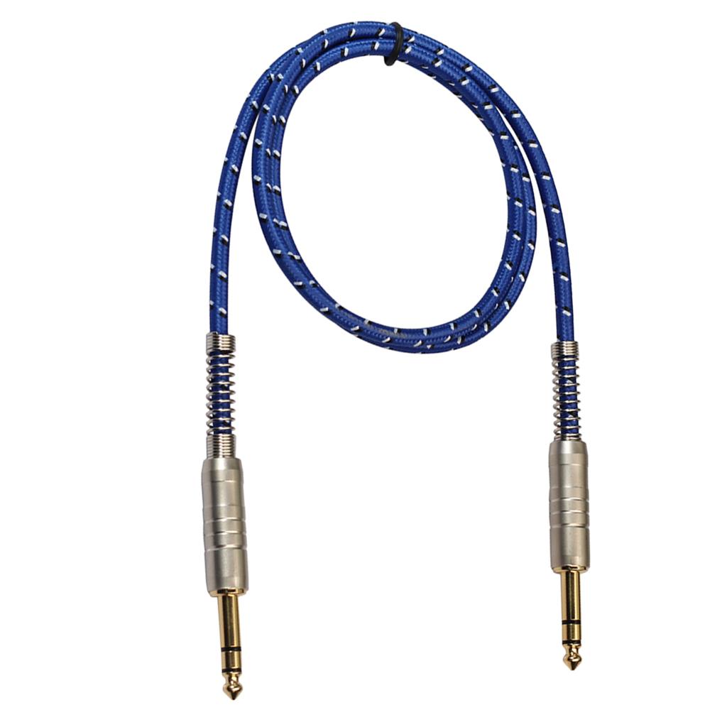 1Pc 6.35mm Male to Male Stereo Audio Aux Cable 100cm