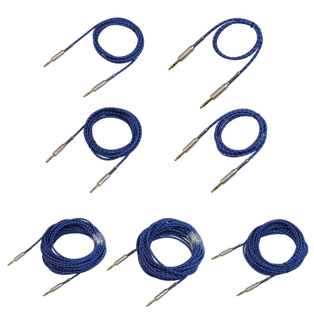 1Pc 6.35mm Male to Male Stereo Audio Aux Cable 100cm