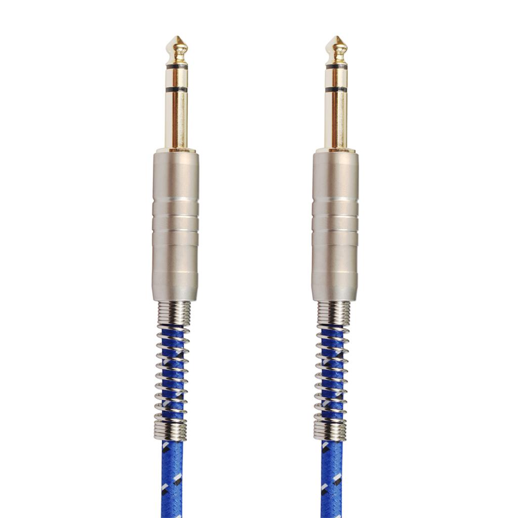 1Pc 6.35mm Male to Male Stereo Audio Aux Cable 100cm