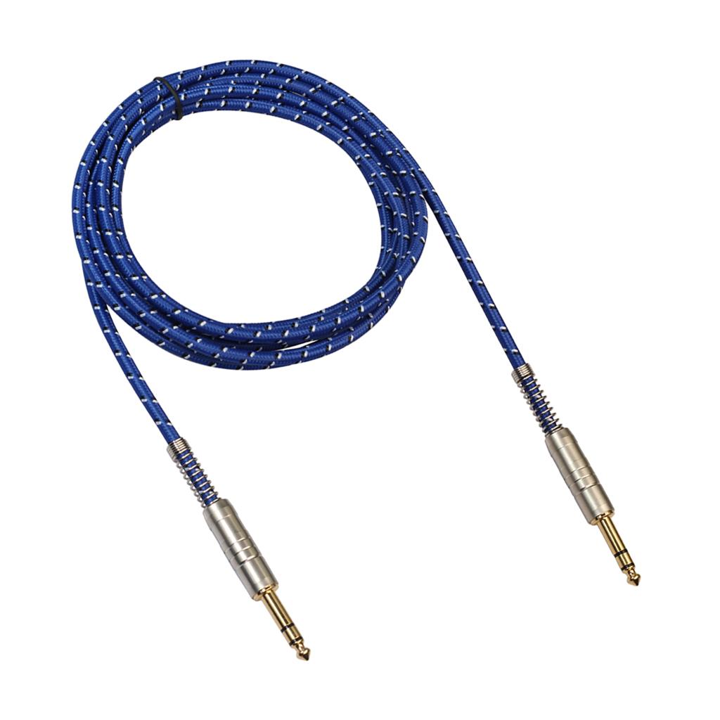 1Pc 6.35mm Male to Male Stereo Audio Aux Cable 180cm