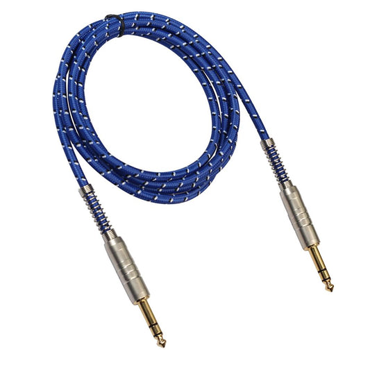 1Pc 6.35mm Male to Male Stereo Audio Aux Cable 300cm