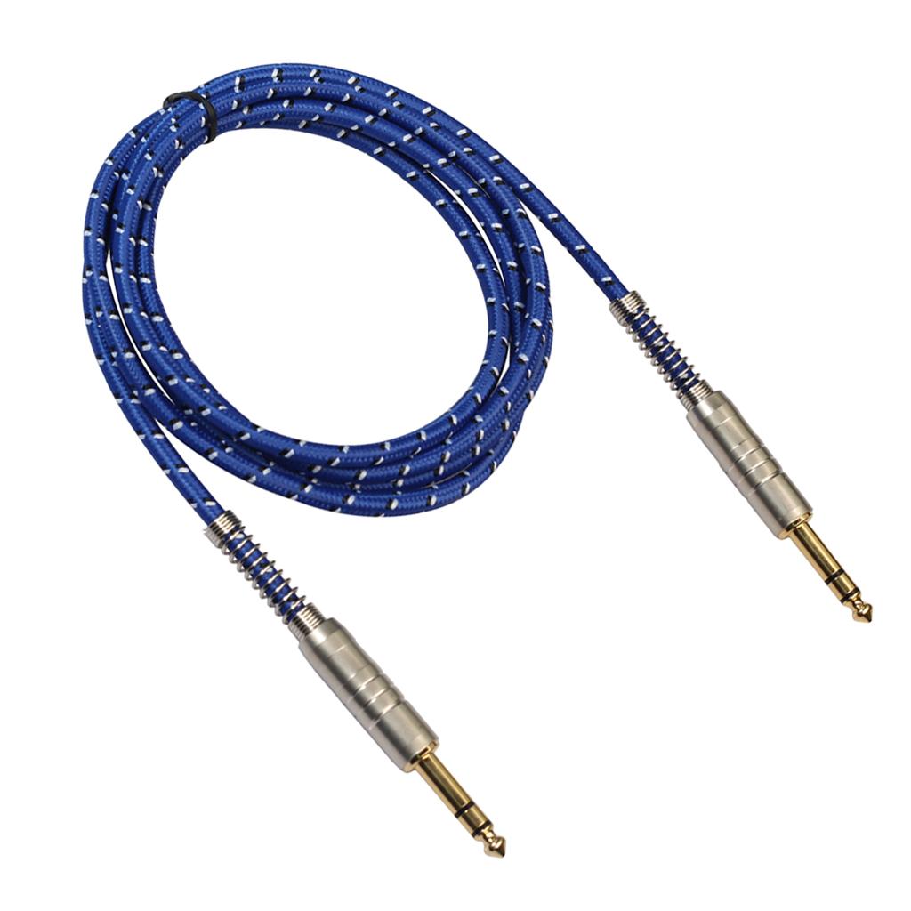 1Pc 6.35mm Male to Male Stereo Audio Aux Cable 300cm