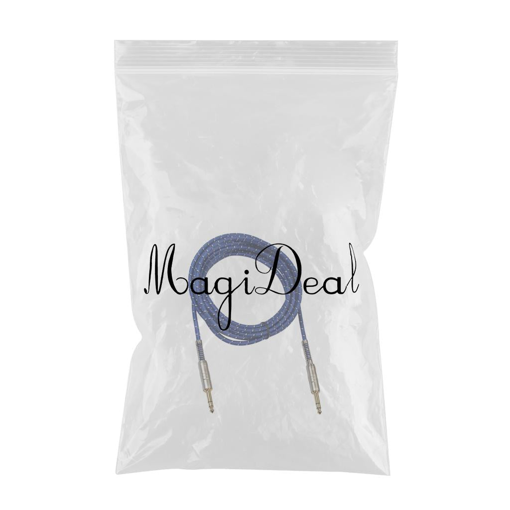 1Pc 6.35mm Male to Male Stereo Audio Aux Cable 500cm