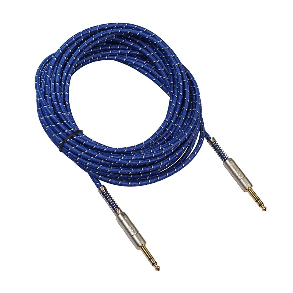 1Pc 6.35mm Male to Male Stereo Audio Aux Cable 1000cm