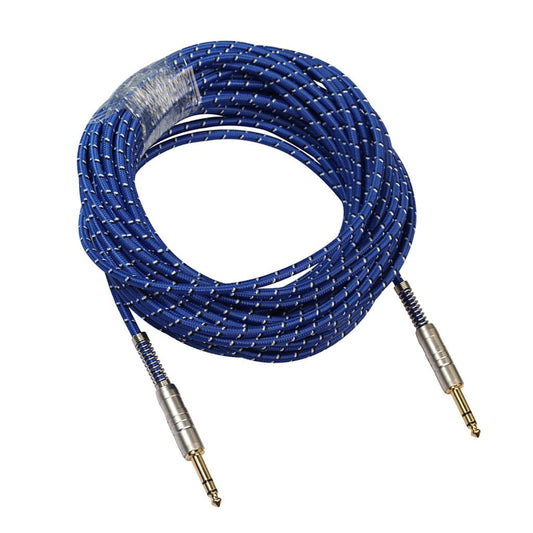 1Pc 6.35mm Male to Male Stereo Audio Aux Cable 1500cm