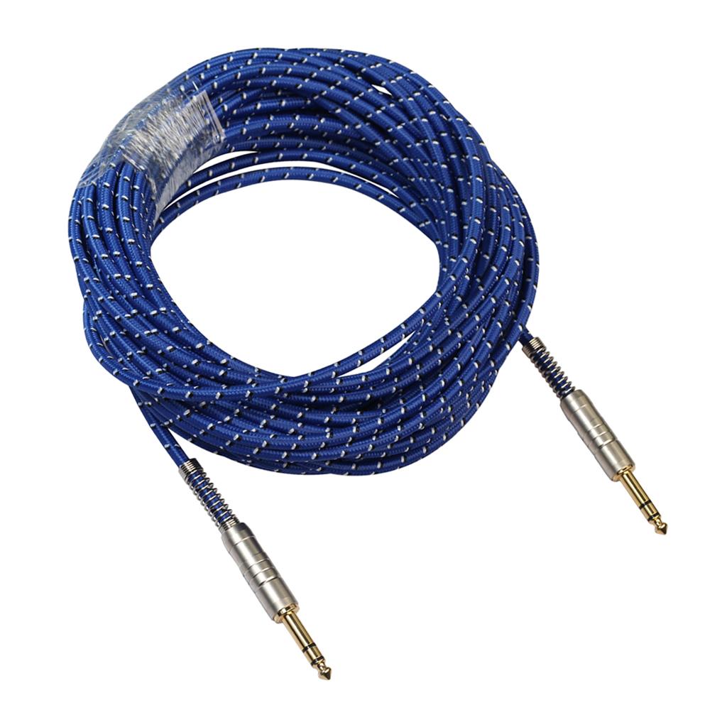 1Pc 6.35mm Male to Male Stereo Audio Aux Cable 1500cm