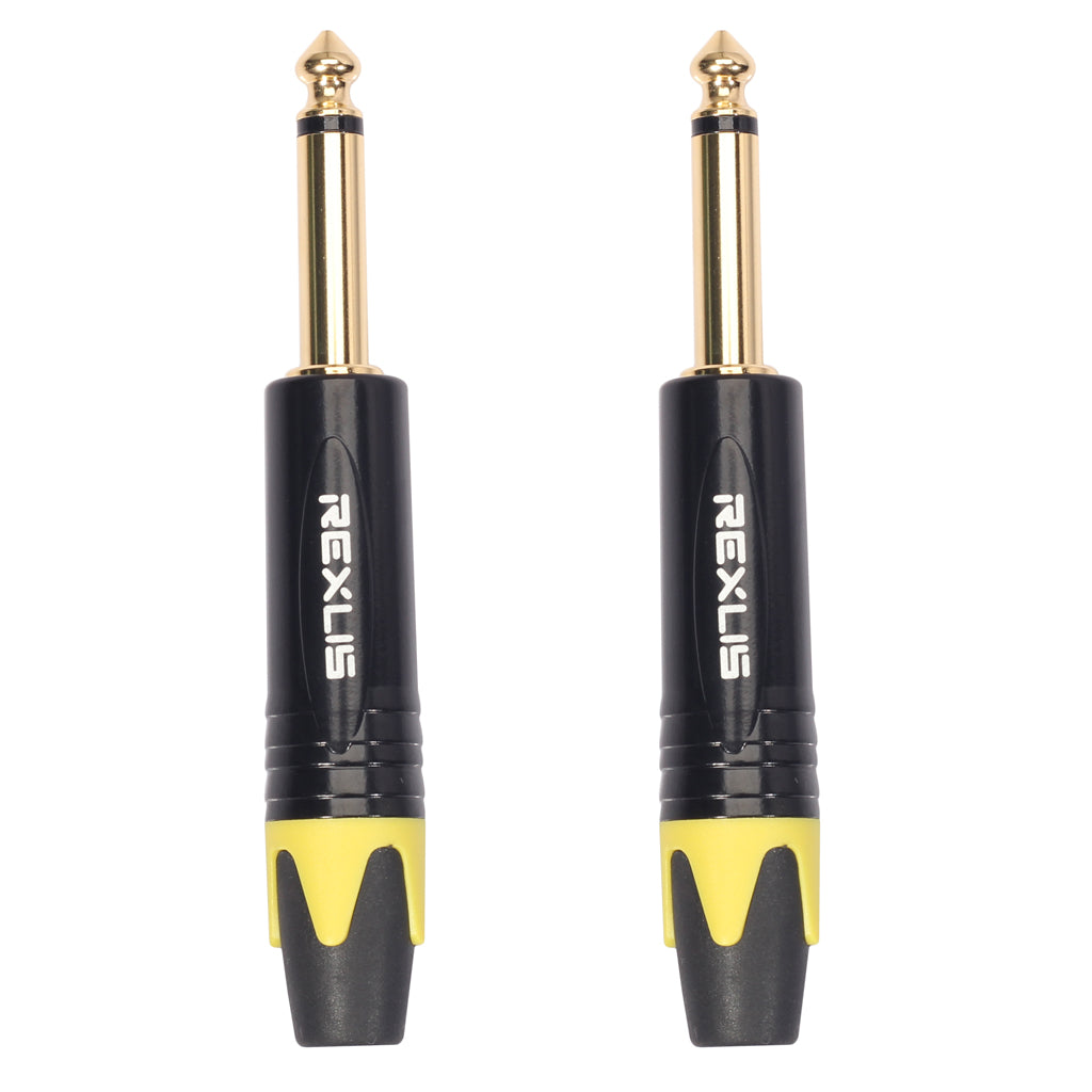 6.35mm Stereo Jack Plug for DIY Audio Soldering for Microphone Guitar Yellow