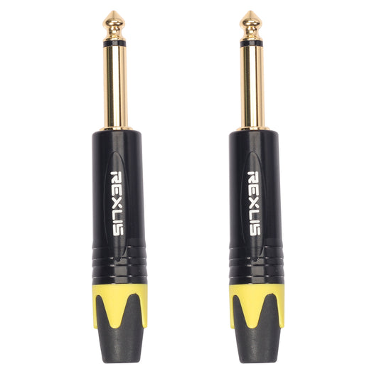6.35mm Stereo Jack Plug for DIY Audio Soldering for Microphone Guitar Yellow