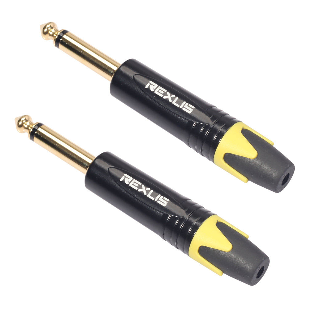 6.35mm Stereo Jack Plug for DIY Audio Soldering for Microphone Guitar Yellow