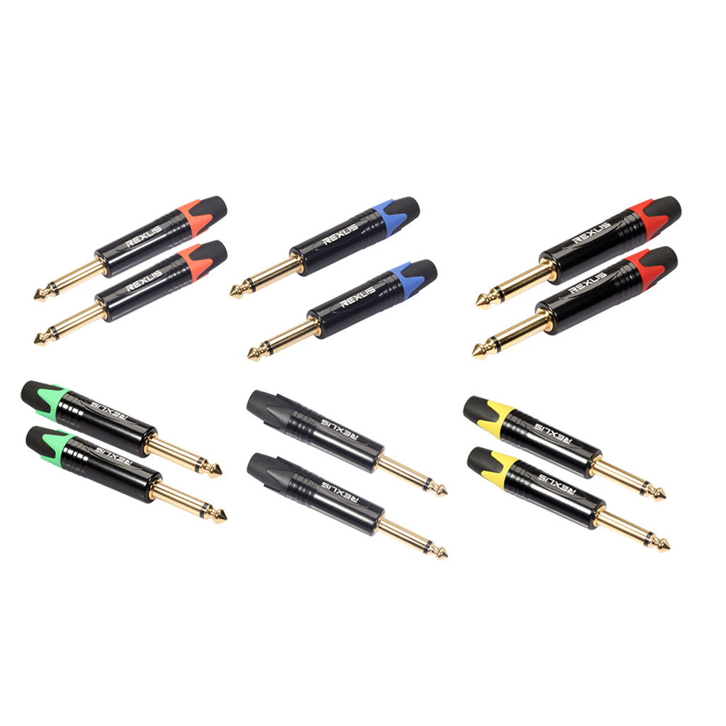 6.35mm Stereo Jack Plug for DIY Audio Soldering for Microphone Guitar Yellow