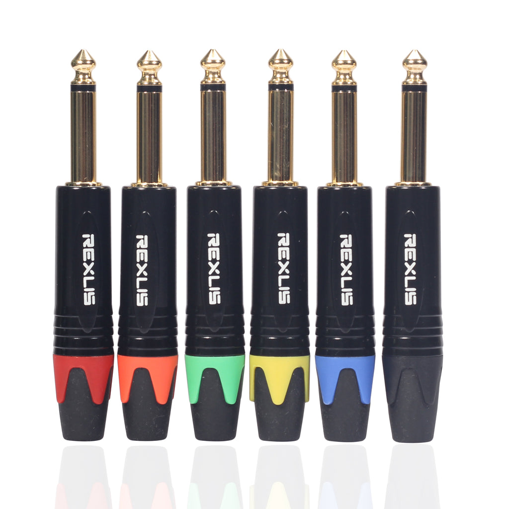 6.35mm Stereo Jack Plug for DIY Audio Soldering for Microphone Guitar Yellow