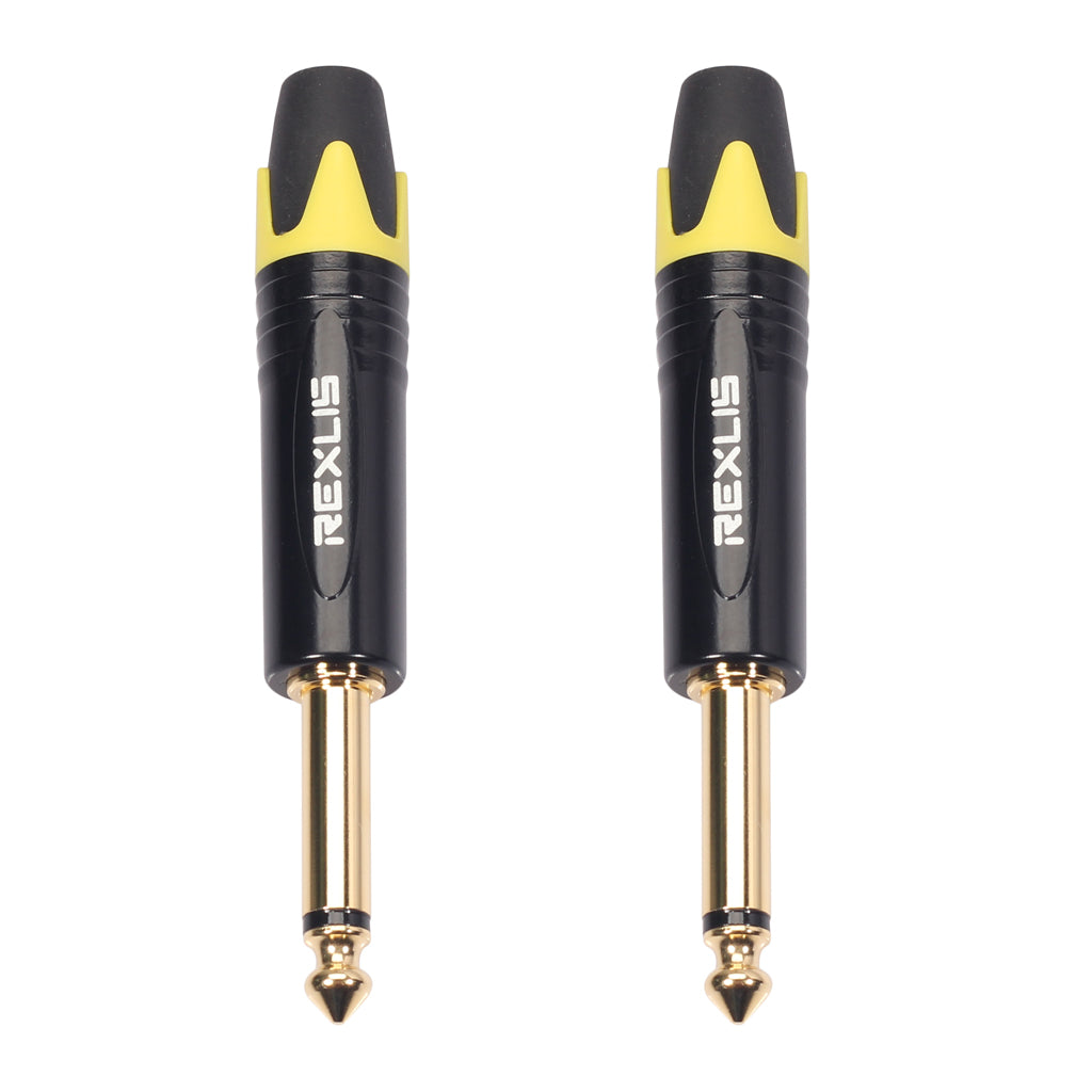 6.35mm Stereo Jack Plug for DIY Audio Soldering for Microphone Guitar Yellow