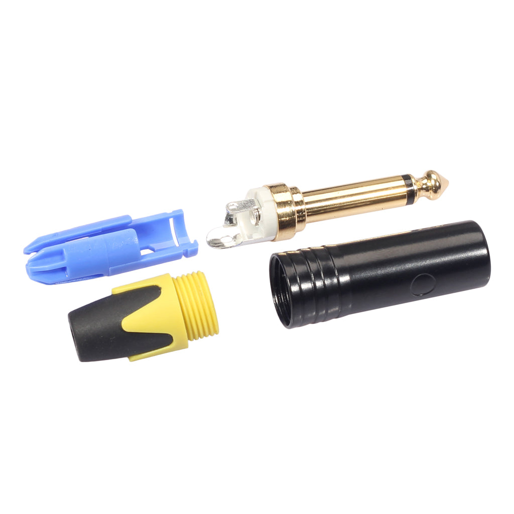 6.35mm Stereo Jack Plug for DIY Audio Soldering for Microphone Guitar Yellow