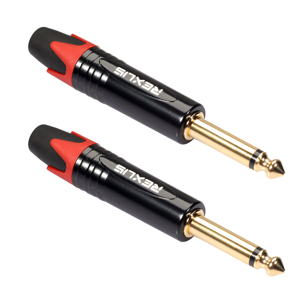 6.35mm Stereo Jack Plug for DIY Audio Soldering for Microphone Guitar Red