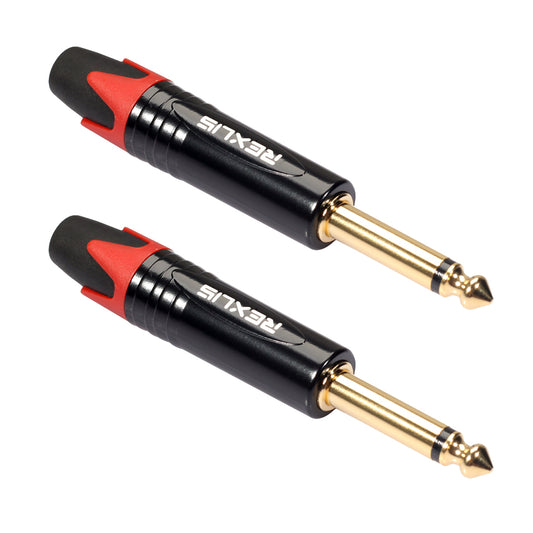 6.35mm Stereo Jack Plug for DIY Audio Soldering for Microphone Guitar Red