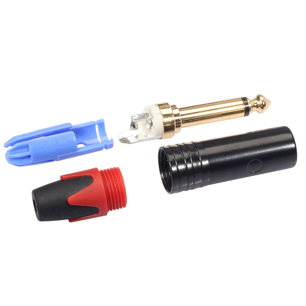 6.35mm Stereo Jack Plug for DIY Audio Soldering for Microphone Guitar Red