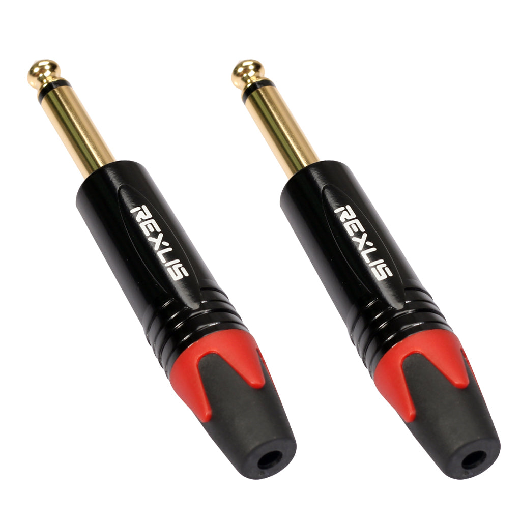 6.35mm Stereo Jack Plug for DIY Audio Soldering for Microphone Guitar Red