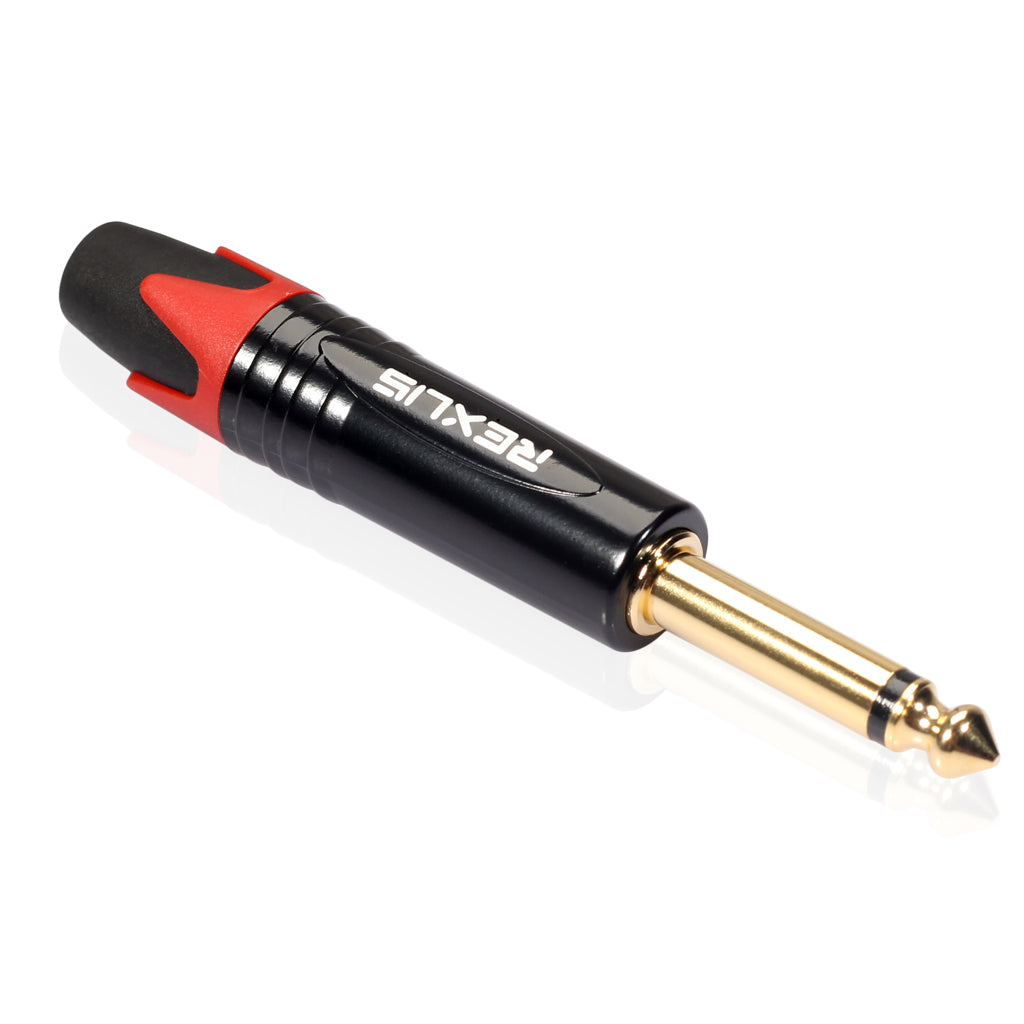 6.35mm Stereo Jack Plug for DIY Audio Soldering for Microphone Guitar Red