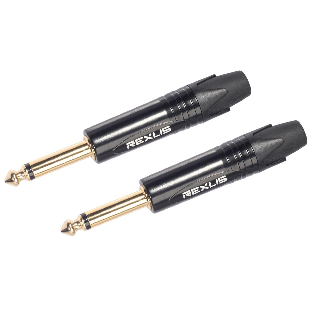 6.35mm Stereo Jack Plug for DIY Audio Soldering for Microphone Guitar Black