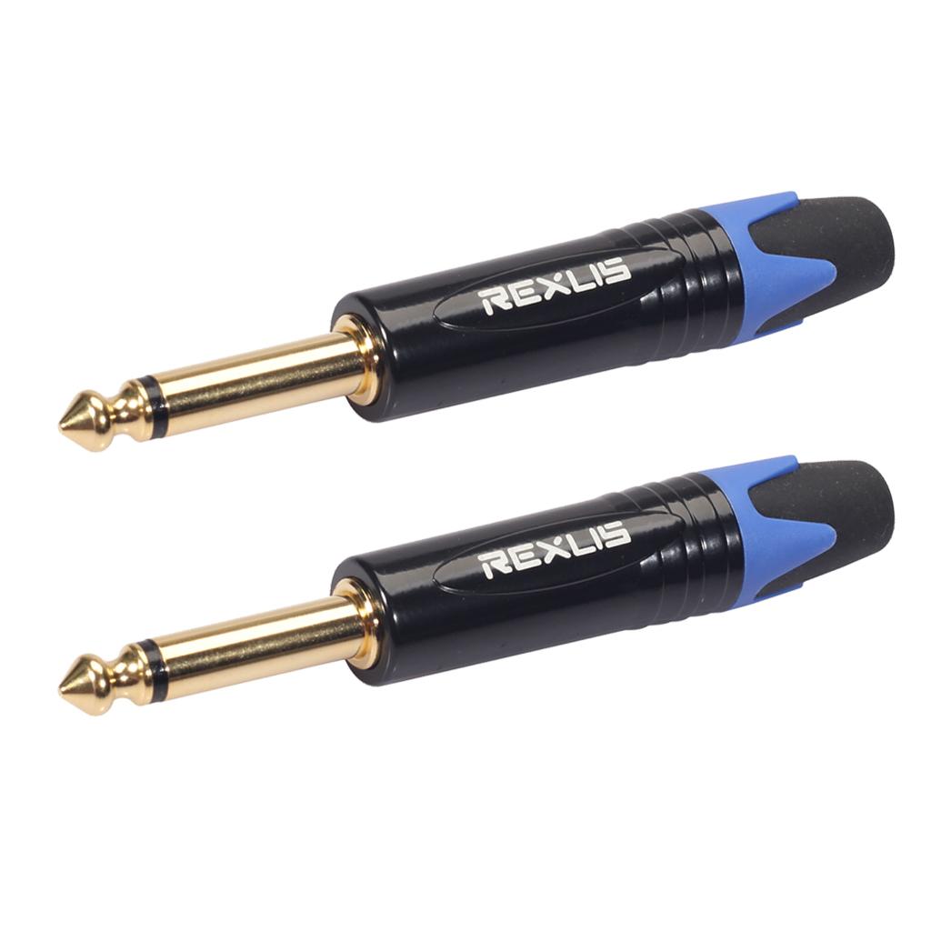 6.35mm Stereo Jack Plug for DIY Audio Soldering for Microphone Guitar Blue