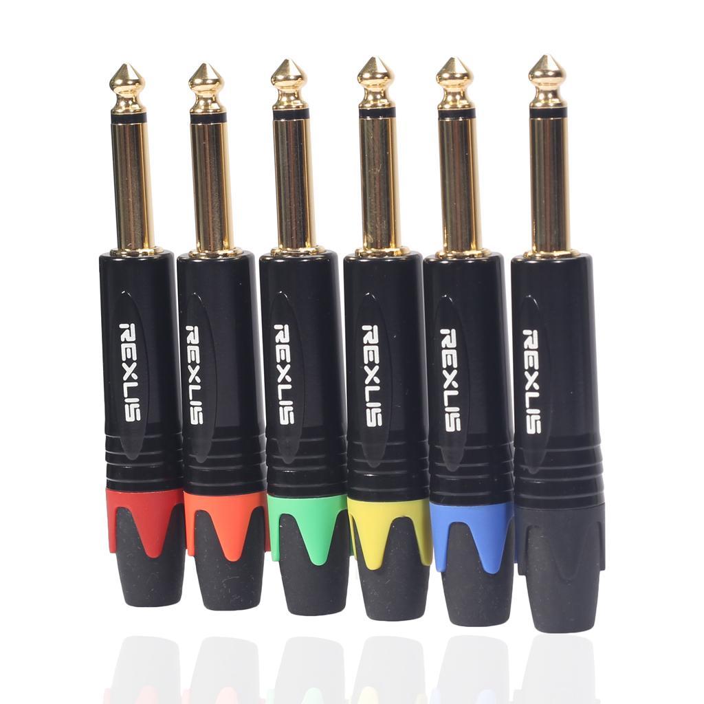 6.35mm Stereo Jack Plug for DIY Audio Soldering for Microphone Guitar Blue