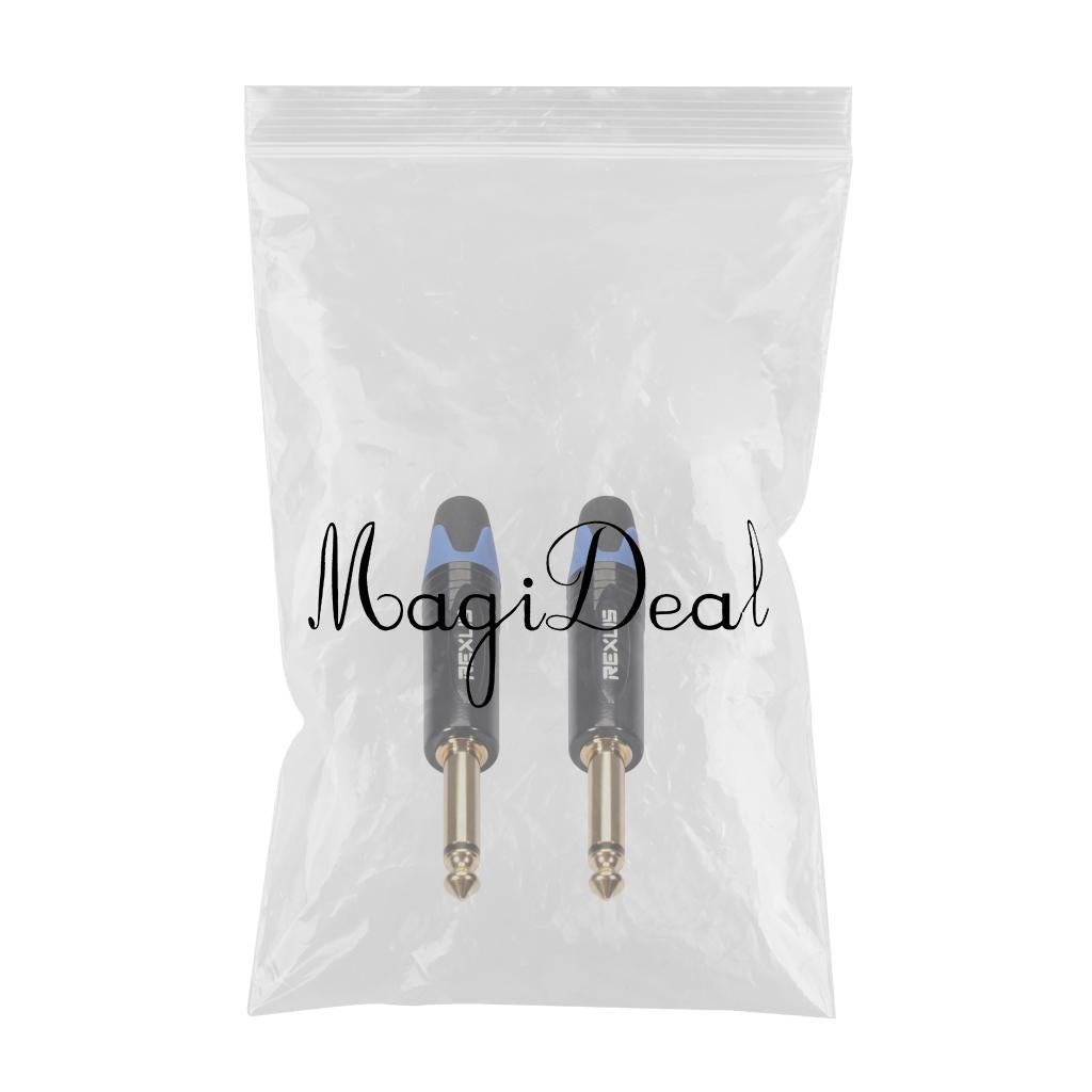 6.35mm Stereo Jack Plug for DIY Audio Soldering for Microphone Guitar Blue