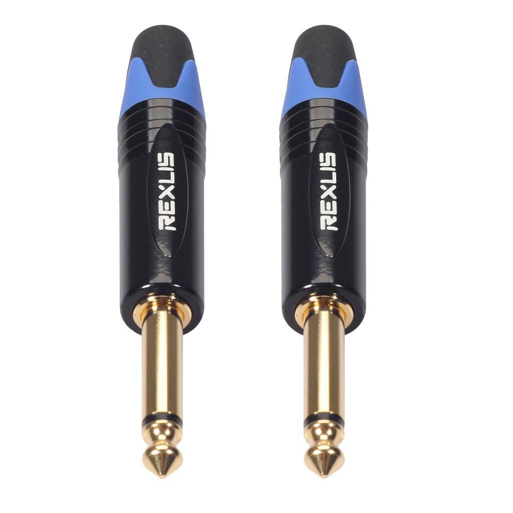 6.35mm Stereo Jack Plug for DIY Audio Soldering for Microphone Guitar Blue