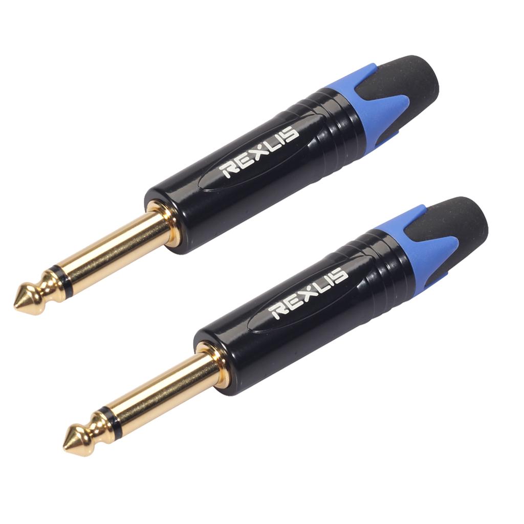 6.35mm Stereo Jack Plug for DIY Audio Soldering for Microphone Guitar Blue