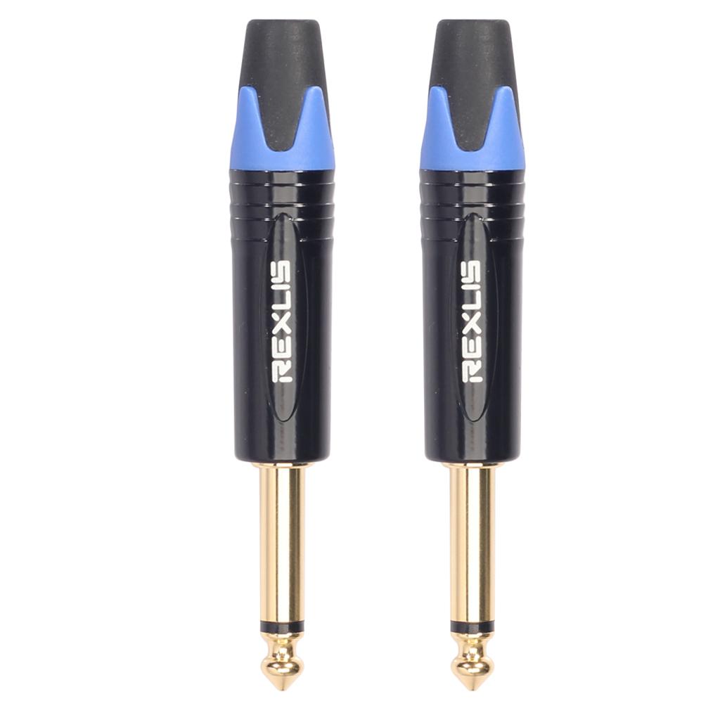 6.35mm Stereo Jack Plug for DIY Audio Soldering for Microphone Guitar Blue