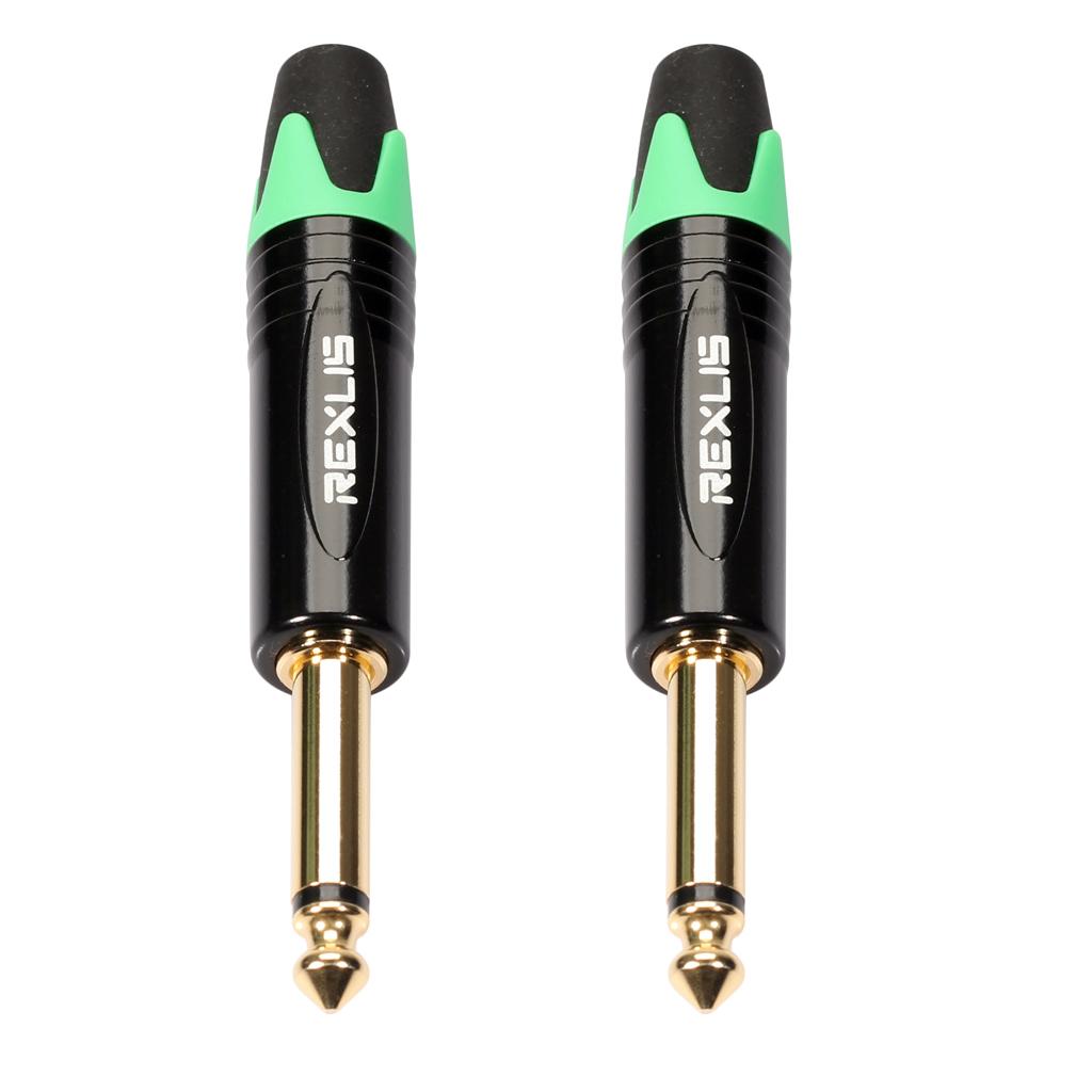 6.35mm Stereo Jack Plug for DIY Audio Soldering for Microphone Guitar Green