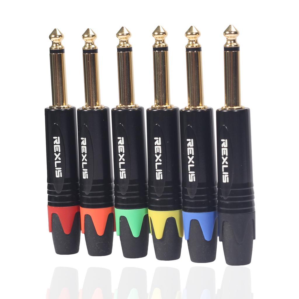 6.35mm Stereo Jack Plug for DIY Audio Soldering for Microphone Guitar Green