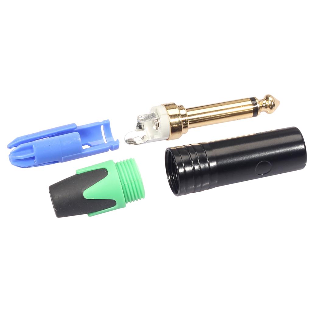 6.35mm Stereo Jack Plug for DIY Audio Soldering for Microphone Guitar Green