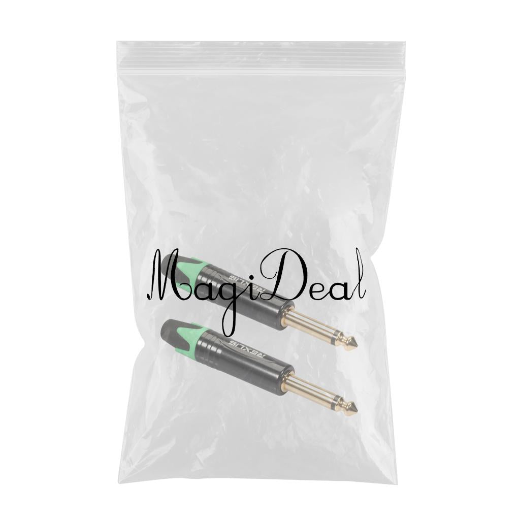 6.35mm Stereo Jack Plug for DIY Audio Soldering for Microphone Guitar Green