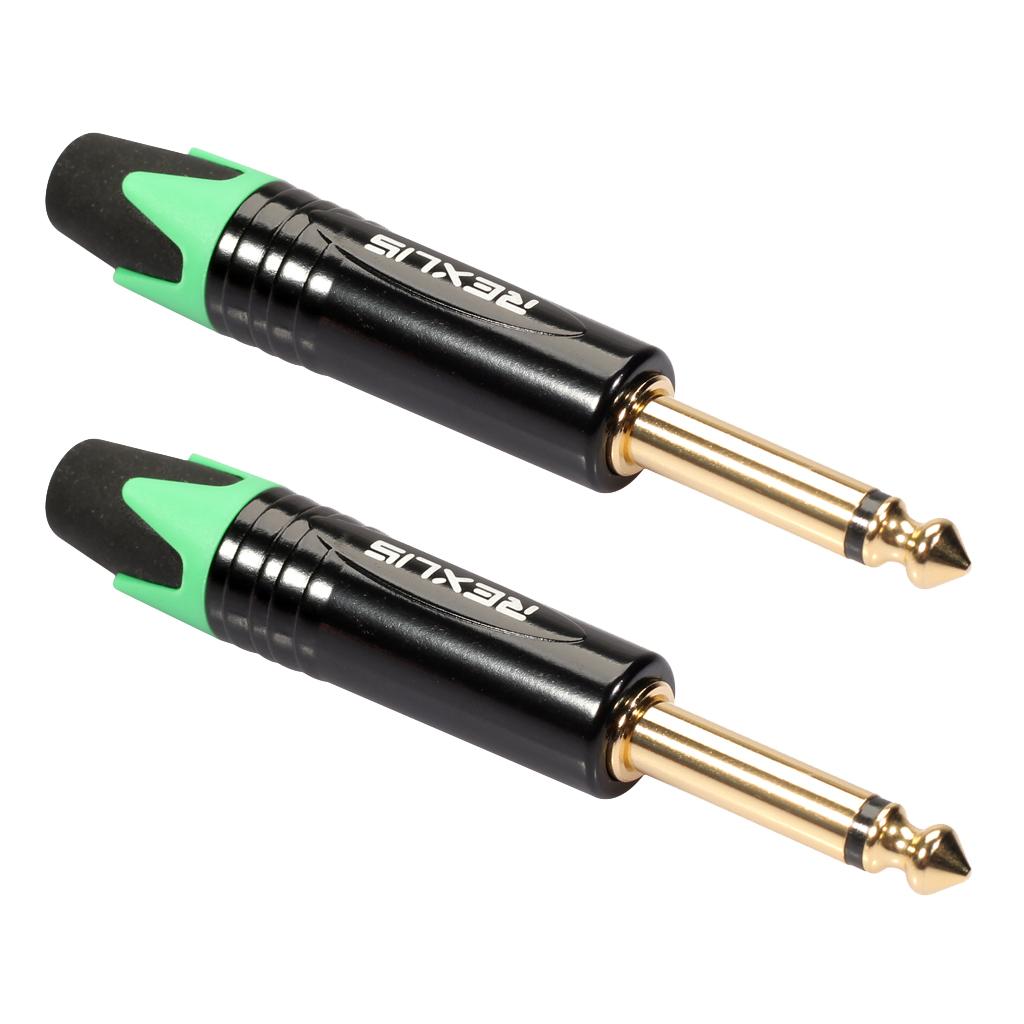 6.35mm Stereo Jack Plug for DIY Audio Soldering for Microphone Guitar Green