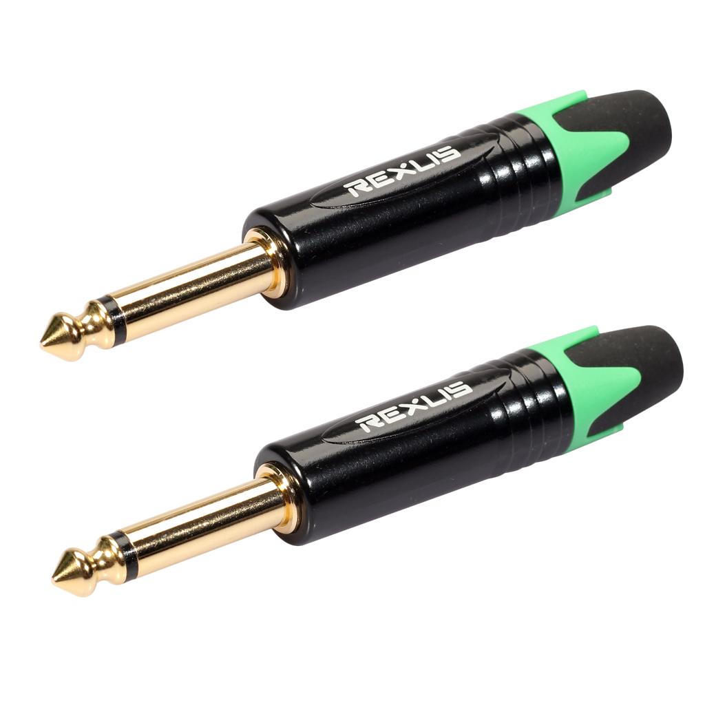 6.35mm Stereo Jack Plug for DIY Audio Soldering for Microphone Guitar Green