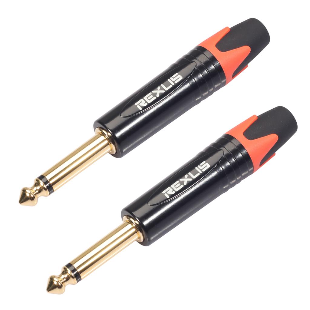 6.35mm Stereo Jack Plug for DIY Audio Soldering for Microphone Guitar Orange