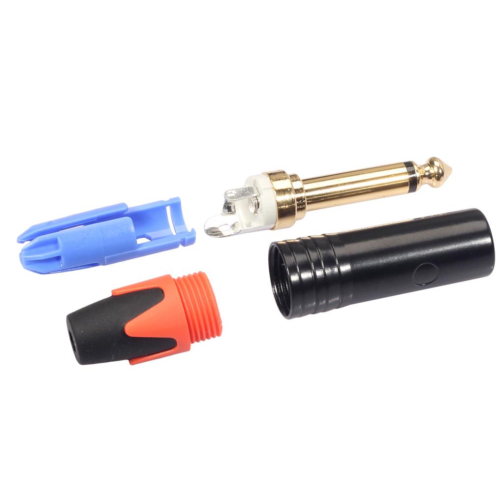 6.35mm Stereo Jack Plug for DIY Audio Soldering for Microphone Guitar Orange