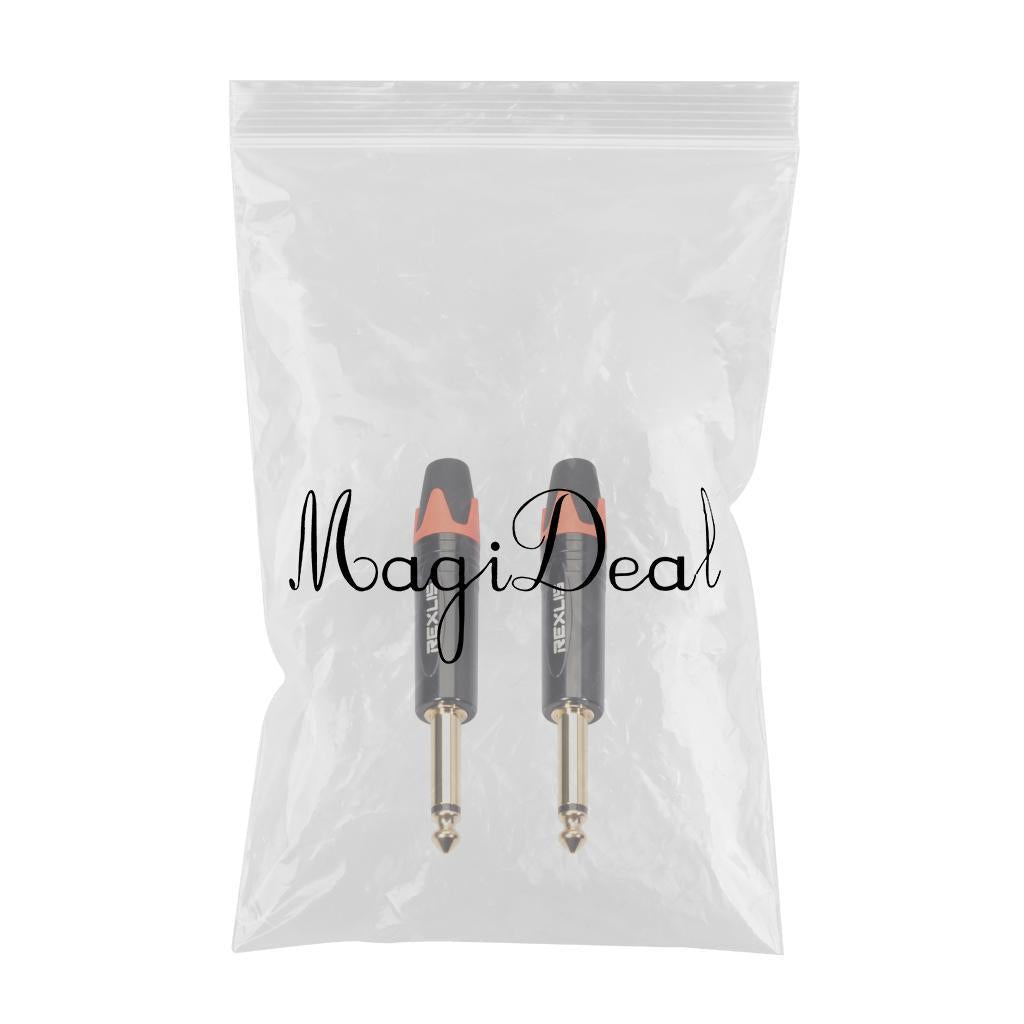 6.35mm Stereo Jack Plug for DIY Audio Soldering for Microphone Guitar Orange