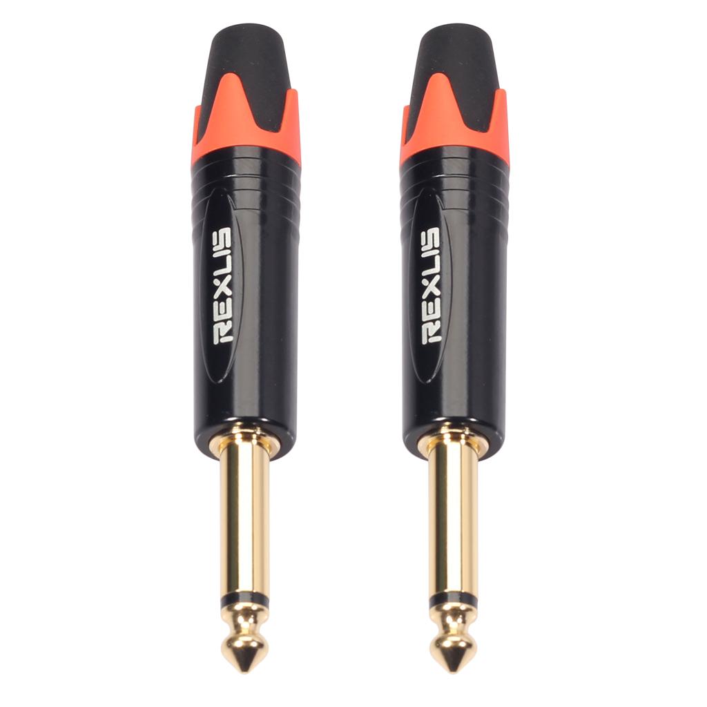 6.35mm Stereo Jack Plug for DIY Audio Soldering for Microphone Guitar Orange