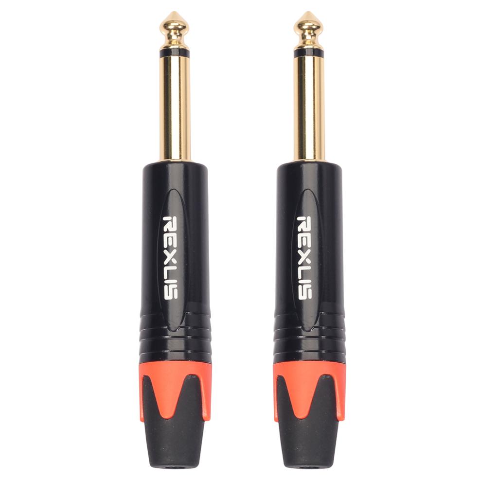 6.35mm Stereo Jack Plug for DIY Audio Soldering for Microphone Guitar Orange