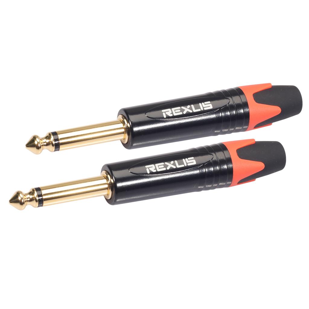 6.35mm Stereo Jack Plug for DIY Audio Soldering for Microphone Guitar Orange