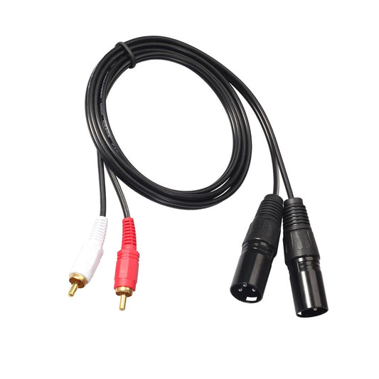 Dual RCA to XLR Male Cable Phono Plug Stereo Audio Connection Microphone