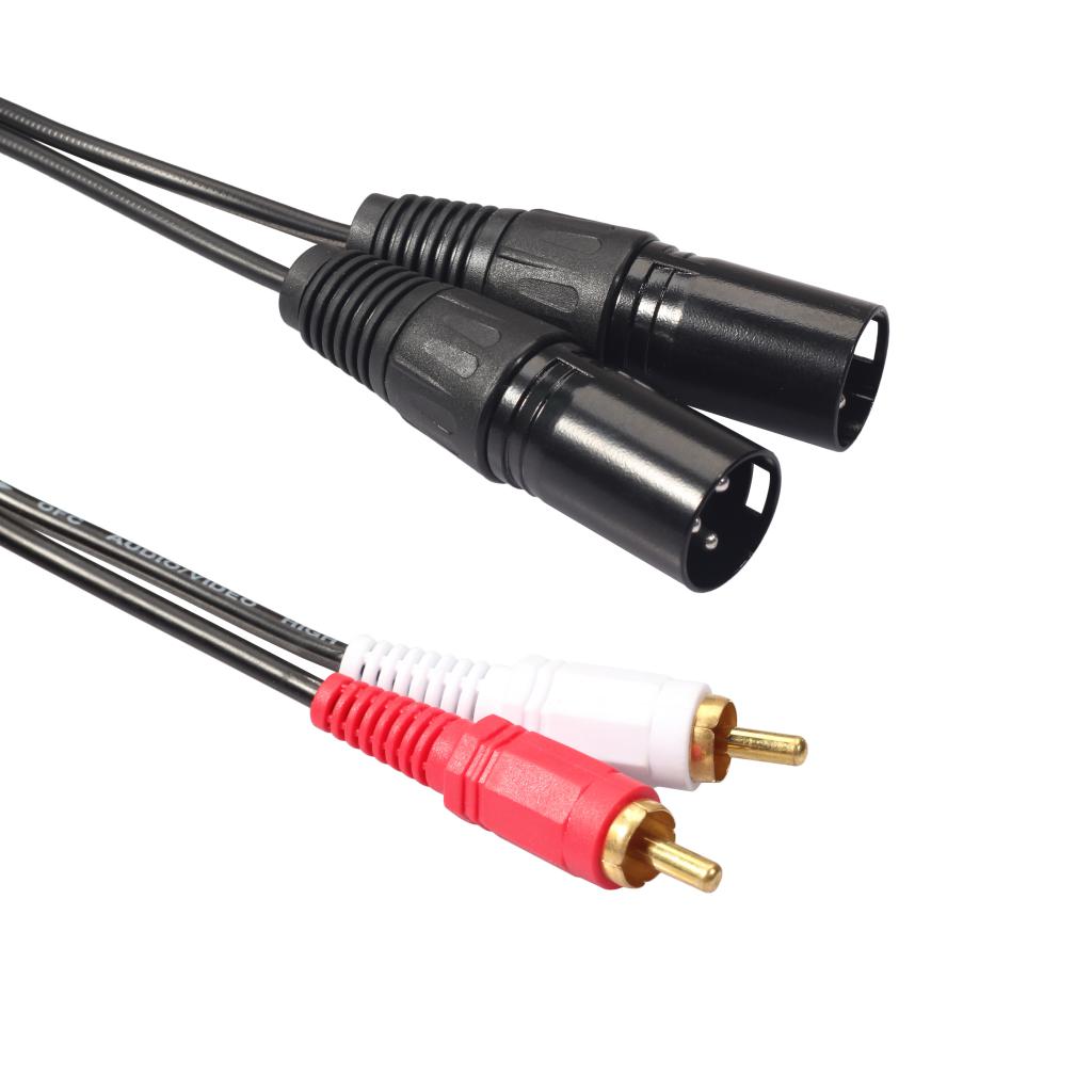 Dual RCA to XLR Male Cable Phono Plug Stereo Audio Connection Microphone